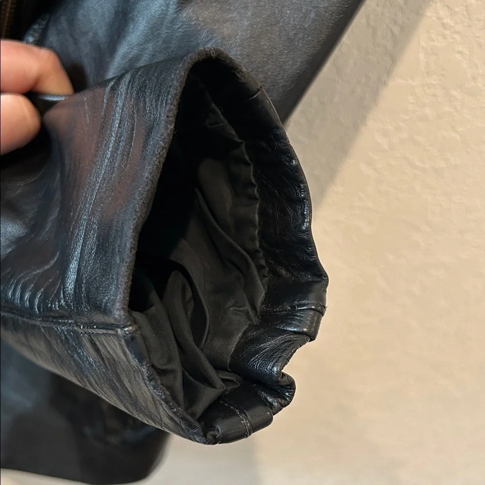 Vintage Wilson Classic Black Leather Jacket for Men or Woman